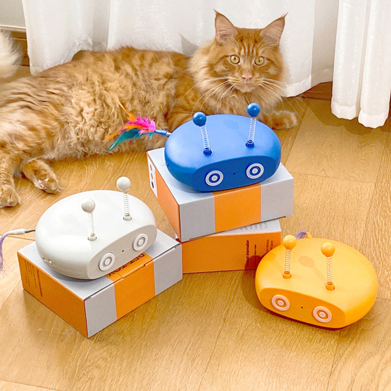 Electric Robot Laser Cat Toy USB Charging Feather
