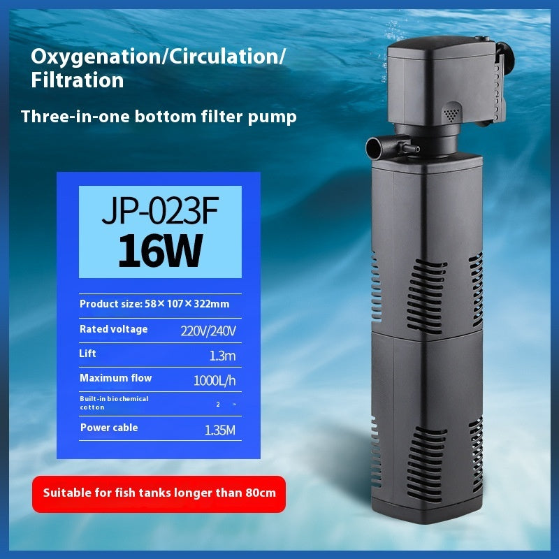 Fish Tank Aquarium Filter Three-in-one Built-in Filter
