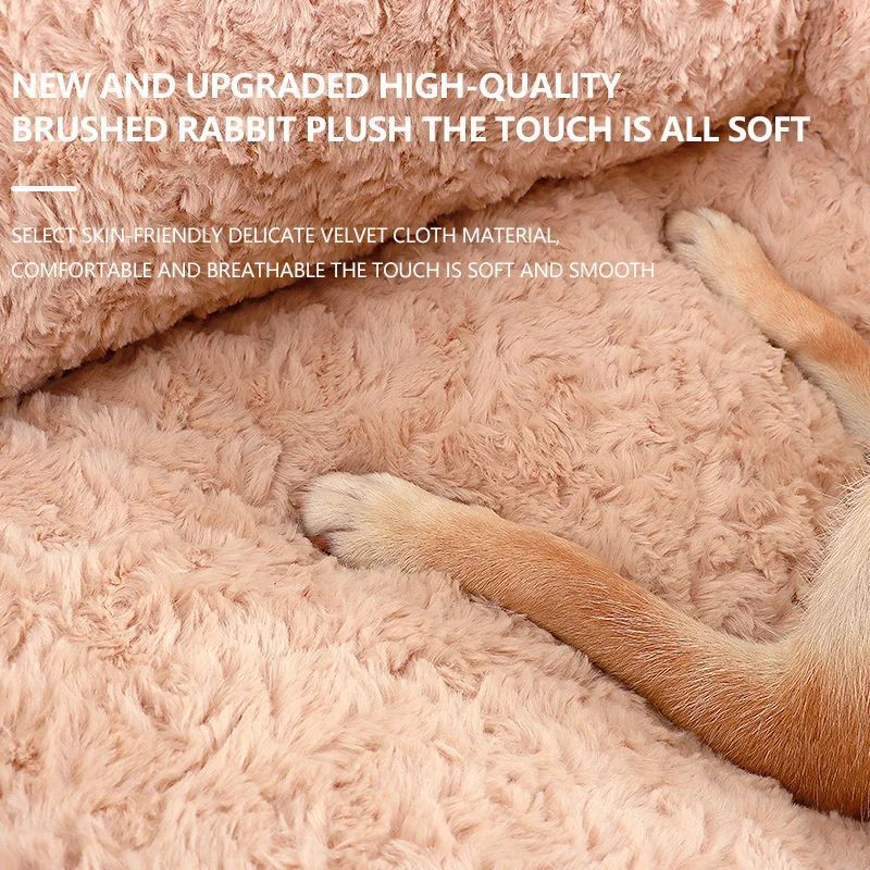 Plush Pet Sofa Bed - All-season, Non-slip Bottom