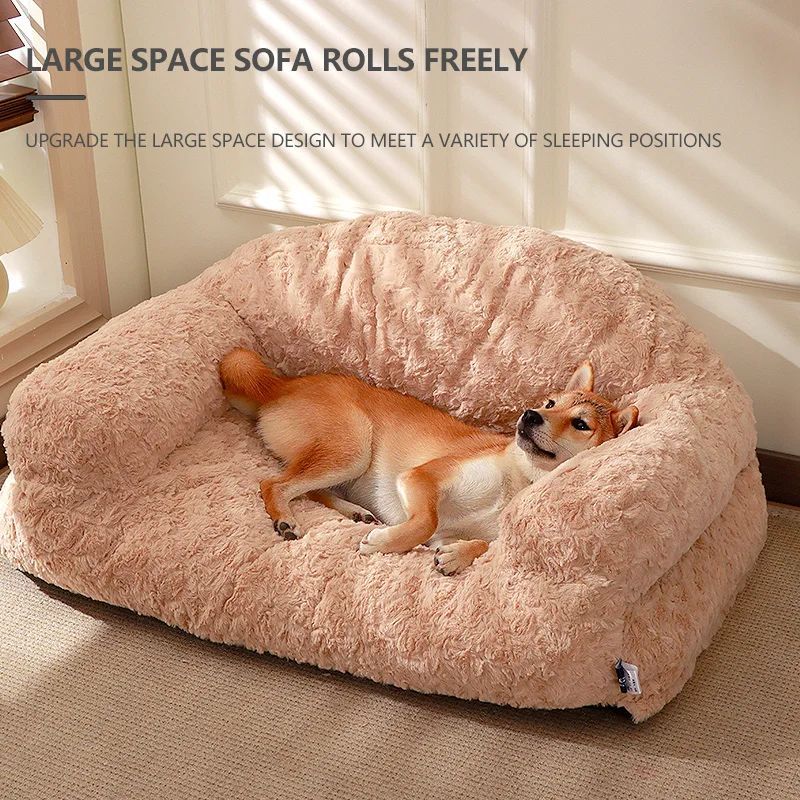 Plush Pet Sofa Bed - All-season, Non-slip Bottom