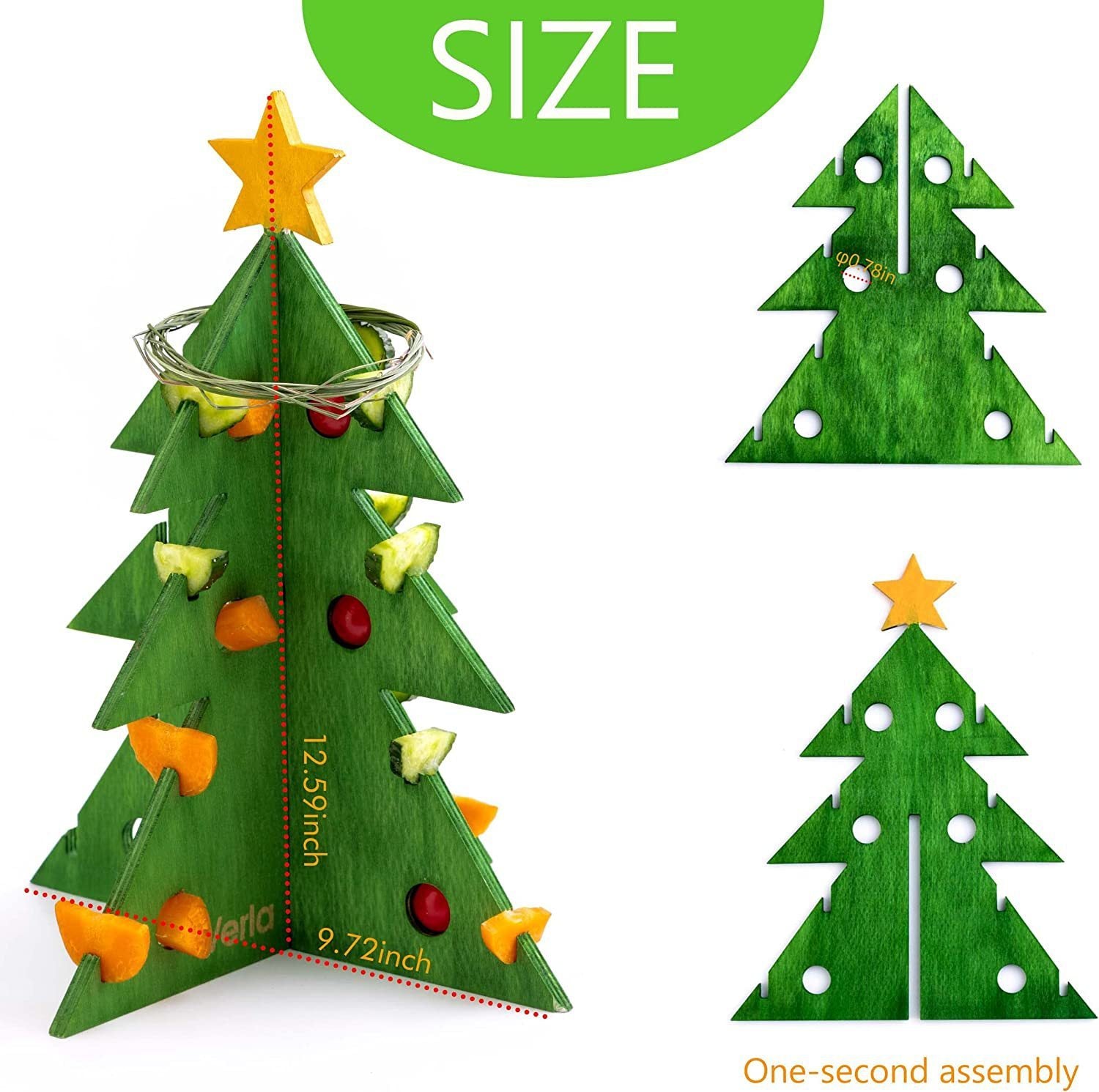 Christmas Tree Rabbit Feeder Wooden Guinea