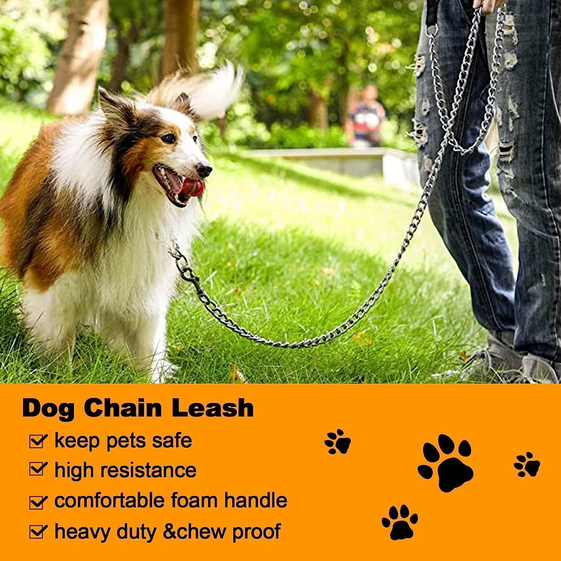 Heavy Duty Metal Dog Leash Chew Proof Pet