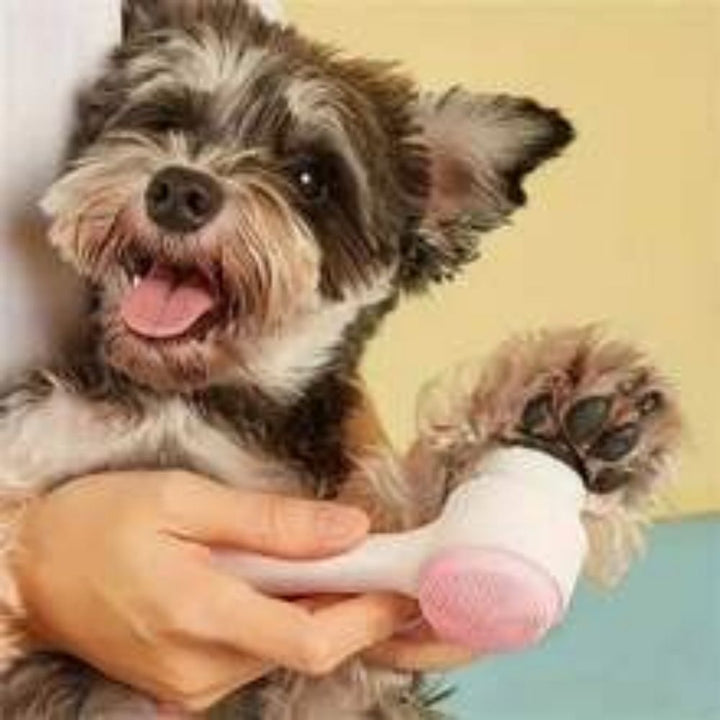 Easy Clean Nylon Pet Paw Brush Gentle