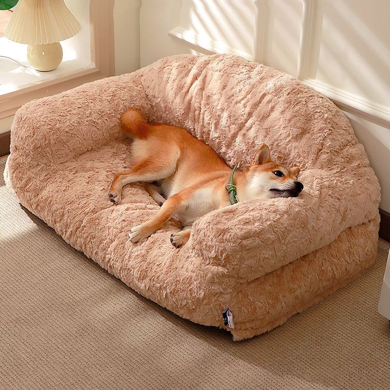 Plush Pet Sofa Bed - All-season, Non-slip Bottom